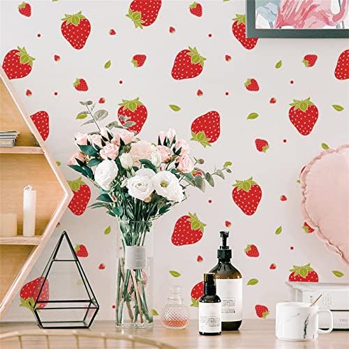 Adesivo de parede de frutas, adesivo de morango vermelho Diy Color Fruit Wall Sticker infantil quarto berçário sala de estar decoração