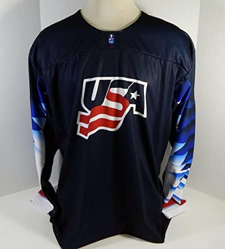2021 Team USA Hockey 24 Jogo emitido Blue Jersey U18 World Juniors XL 56 - Jogo usado NHL Jerseys