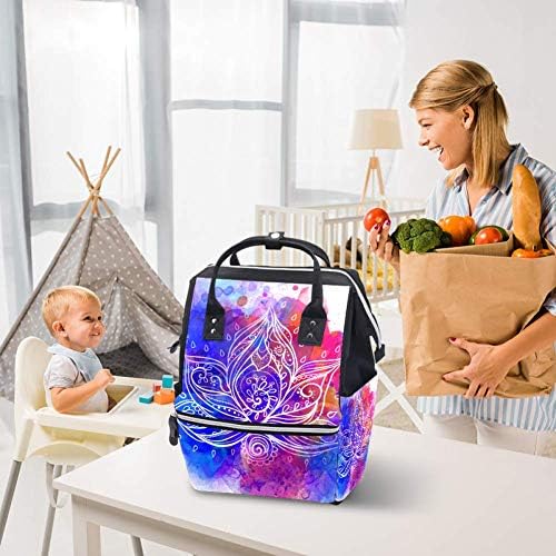 Boho Style Lotus Flower trocam bolsas organizadoras de fraldas para cuidados com o bebê