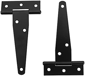 6pcs T-S-Strap derramadas de 4 polegadas de 4 polegadas de portas de portas de portas de serviço pesado, preto hinge
