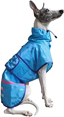 Casaco de chuva de cachorro, zooland leves de tira refletiva à prova d'água de poncho de poncho para cães azul 2xl