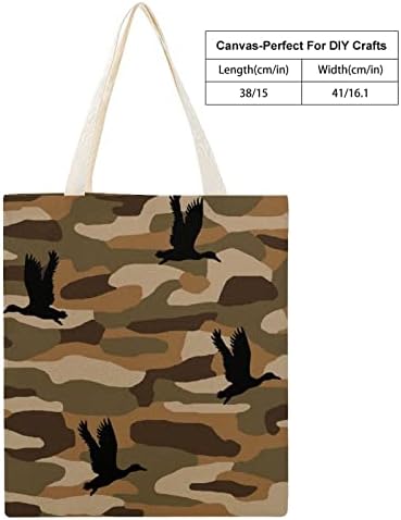 Pato camuflagem de lona saco de bolsa reutilizável compra de pano de pano com bolsas