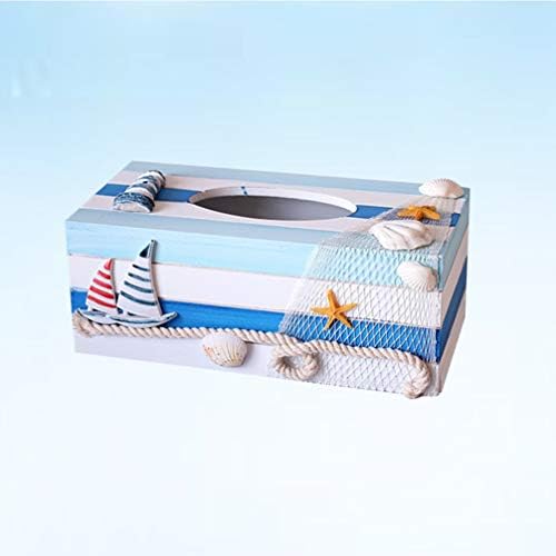 CABILOCK 1PC Mediterrâneo decorativo Caixa de lenço de lenço de papel Caixa de madeira Caixa de lenço de lenço de lenço