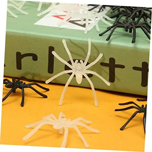 ABOOFAN 100 PCS Aranha aranhas brilhantes para brincadeiras realistas de brincadeira de halloween Fake Plástico PRÁTICA PRÁTICA PARAÇÃO