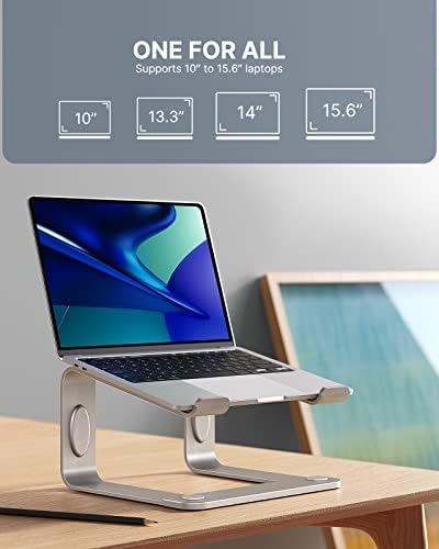 Só de laptop Huanuo, laptop riser, laptop ergonômico para mesa, notebook Stand Stand Compatível com laptops de 10-15,6 polegadas, prata, HNLS08s