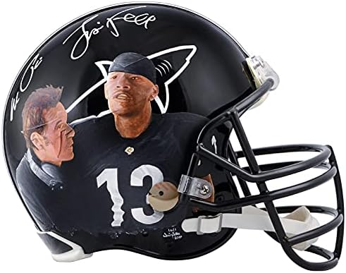 Al Pacino, Jamie Foxx autografou qualquer capacete em tamanho grande de tubarões de domingo com obras de arte originais