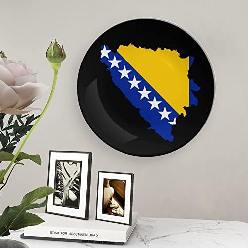 Placa decorativa da bandeira da bandeira da bandeira da Bósnia Placa de china de o osso com o estande para a decoração do casamento
