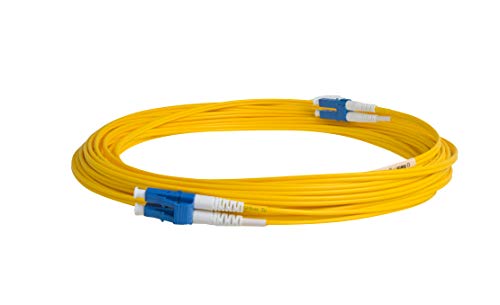 Speedyfibertx LC para LC Fiber Patch Cabine, Corning SMF-28 SingleMode 9/20mum Ultra Optical Fiber, OS1/OS2 Compatível, duplex, jaqueta de cabo LSZH amarelo