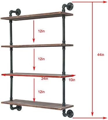 Estante de estante de tubos industrial estante rústica plataforma de armazenamento de escada de madeira moderna design de montagem
