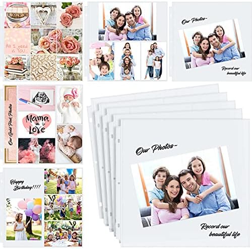 Album de Foto Tallew Reabilita 3 Ring Standard 12 X Sleeve Protectors, detém 12, 4 4, 6, 6 Card Sleeves Pages Sleeves Pages, 5