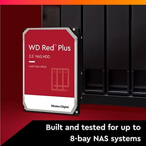 WD RED PLUS 10TB NAS 3,5 disco rígido interno - 7200 rpm, SATA 6 GB/S, CMR, cache de 256 MB