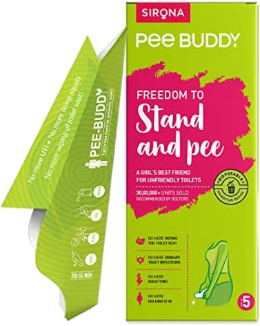 Peebuddy 5 funis Dispositivo de micção portátil Feminino | Funil de urinol feminino descartável | Atividades de viagem, acampamento, caminhada e ao ar livre | Funil discreto e compacto de suporte e xixi para mulheres, meninas