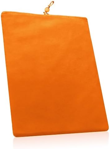 Caixa de ondas de caixa compatível com o ASUS Transformer Book T100 - bolsa de veludo, manga de bolsa de tecido de veludo com cordão - laranja em negrito