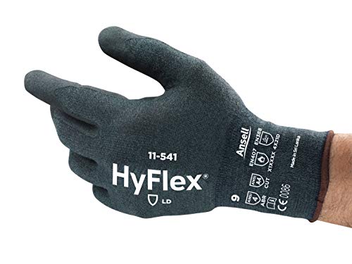 Hyflex 11-541 Luvas de proteção de corte - serviço leve, destreza, conforto, tamanho x grande