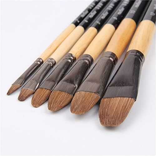LXXSH 6pcs escova de cabelo artista de óleo pincel pincel de língua pico tintas acrílicas Número Número de terno linha caneta