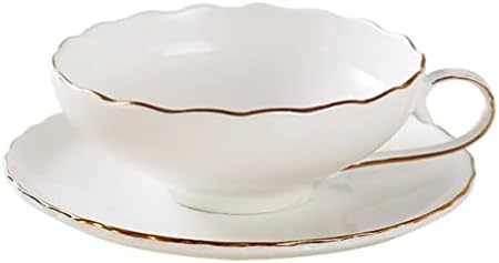 Hemoton Porcelain Tea Set Bone China China Copo Cup de café Cerâmica com pires de pires de caneca de café branca