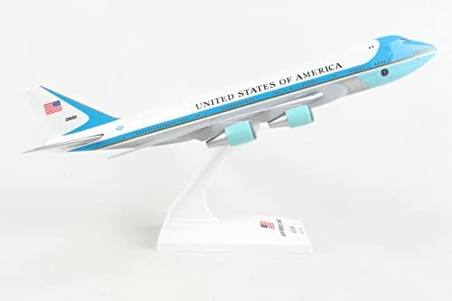 Skymarks Skr041 Air Force One Boeing 747-200 VC25 1: 250 Modelo de desktop em escala com suporte