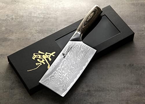 Zhen Japanese VG-10 de 67 camadas Damasco Aço de 8 polegadas Chef Chef Butcher/Cleaver, grande