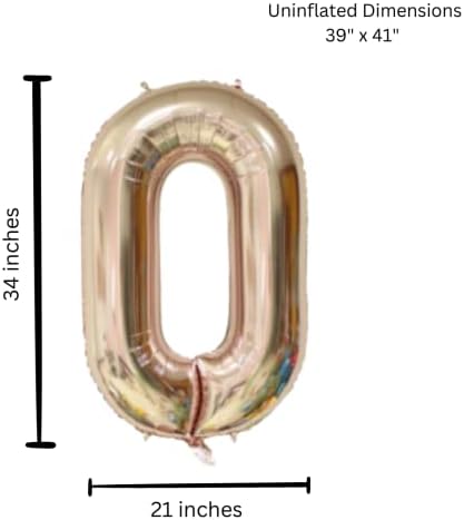 40 polegadas champanhe grande número de balão helium fáceis de inflar para aniversários, graduação, aniversários