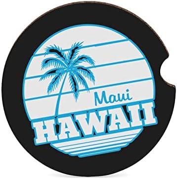 Maui Hawaii Palm Tree Tree Cuas de copos de copos de copos de copos de xícara não deslizam o conjunto de presentes de
