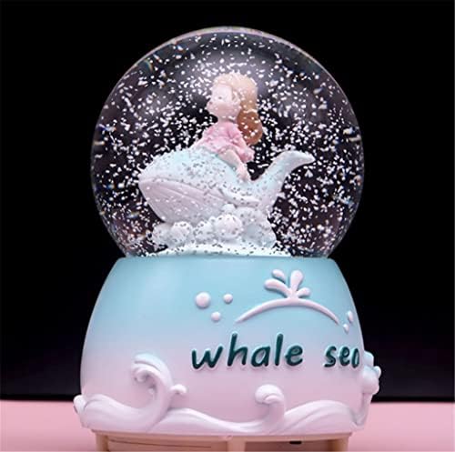 Garota de aniversário de golfinho de sonho grosso Presente de aniversário pode girar os ornamentos flutuantes da caixa de música