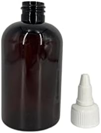 Garrafas plásticas de 4 oz âmbar de Boston -12 Pacote de garrafa vazia Recarregável - BPA livre - óleos essenciais - aromaterapia |