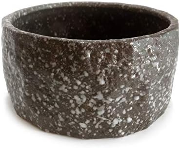 Danxq imitação de pedra redonda de cerâmica tigela, tigela de comida de cão de gato de coelho, tigela de bacia para animais de estimação, 11,5 x 6 cm