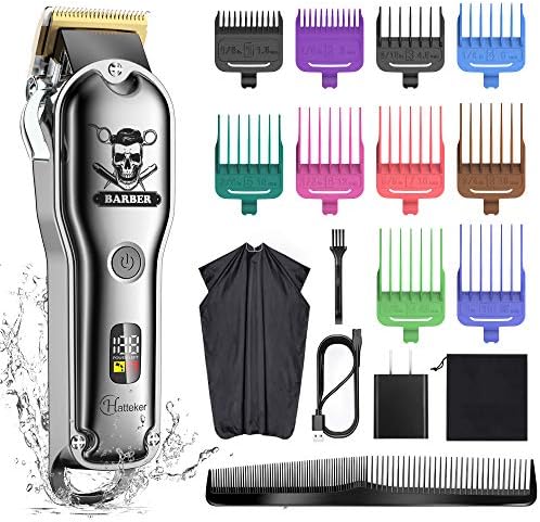 Hatteker Hair Cutting Kit Pro Clippers de cabelo para homens barbeiro profissional Clippers