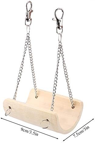 Pet Hamster Swing, Bamboo Mini Suspensão Ponte Anti Slip Design Balance Exercício de penduramento Board Pequeno Animal Hamster Acessórios de cama de gaiola Presente Playground Stand Playground