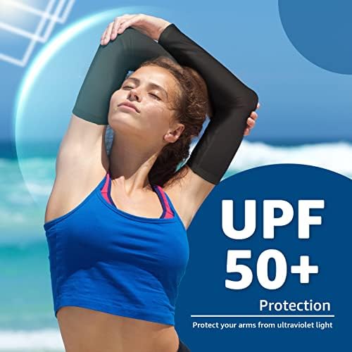 YENLIFE 1 par de UPF 50+ Sports Sports Sports para caminhada de golfe, mangas de braço de proteção solar UV para homens e mulheres