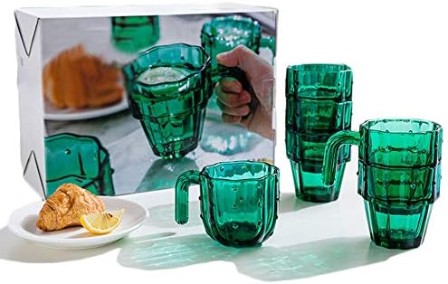 Tyi Premium Glass Cup, um conjunto de 6pcs, 220ml, forma de cacto, durável, empilhável, economiza espaço, para escritórios