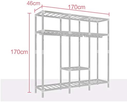 Dloett simples armário portátil de armário portátil de tecido reforçado em aço completo Móveis de quarto pendurado multifuncionais