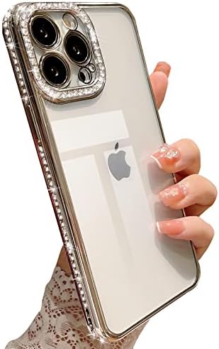 Mgqiling compatível com iPhone 13 Pro Max Bling Placing Case, Luxury Glitter CARTO CARTO 3D SHINESTONE DIAMIL