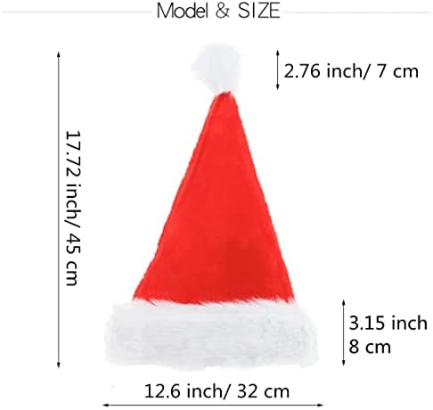 Santa Hat Red Fluffy Christmas Hat Unisex Velvet Comfort Xmas Holiday Chap