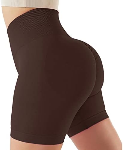 Shorts de moto de yoga de cintura alta para mulheres Controle de barriga Soft Womens Yoga Workout Athletic Sports shorts