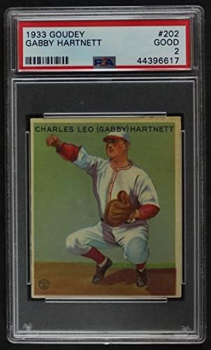 1933 Goudey 202 Gabby Hartnett Chicago Cubs PSA PSA 2.00 Cubs