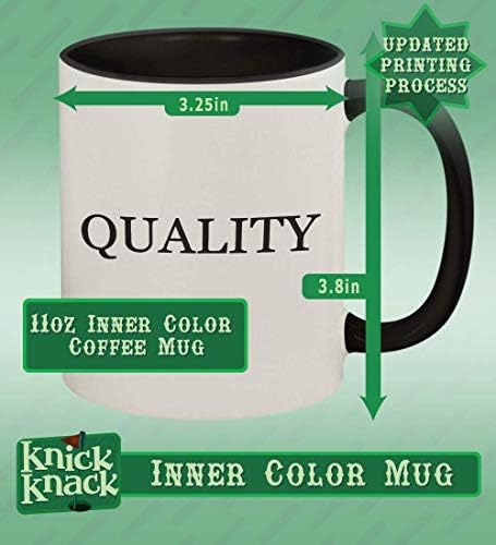 Presentes de Knick Knack Burglarer - 11oz Hashtag Ceramic Colored Handle and Inside Coffee Cup Cup, preto