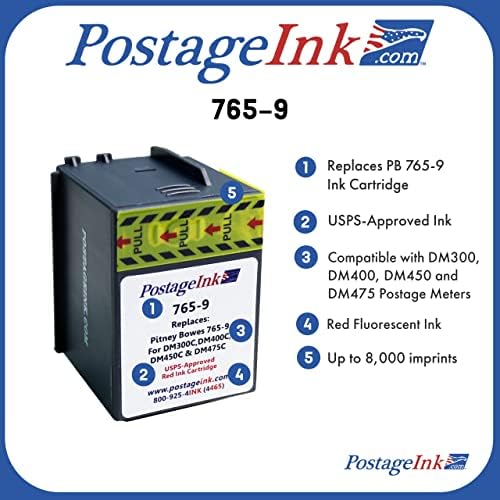 POSTAGEINK.com 765-9 Substituição de cartucho de tinta não-OEM para medidores de sendpro C Auto, DM300C, DM400C,