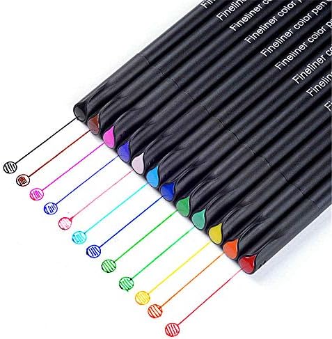Tikkii Planejador de periódicos coloridos FineLiner canetas escrevendo para colorir esboços de esboço de fabricantes de escritórios Supplies