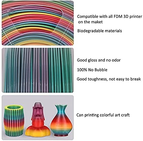 Zrong Pla Filamento colorido 1kg 1,75 mm Filamentos de impressora 3D para impressoras 3D Material de impressão de caneta