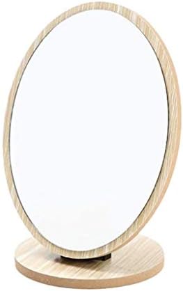Espelho de maquiagem de mesa wodmb com suporte profissional espelho rotação dobrável em forma oval espelho de mesa para banheiro para quarto salão