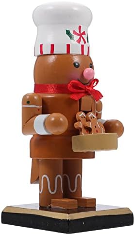 AMOSFUN 3PCS 6 polegadas Gingerbread Man Wooden Nutcracker, Decoração de Decoração de Casos de Cressão para Casos de Cressão de Passada Nutra -Nozes