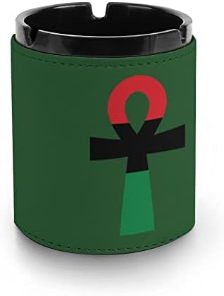 Red Black & Green Ankh Símbolo Premium Chestray Chegartes redondos bandeja de cinzas fumantes para carro ou uso ao ar livre