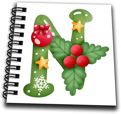 3drose fofo natal decorado monograma verde monograma N - Livros de desenho