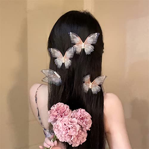 Garra de cabelo artesanal doce de cabelo de borboleta doce boho clipe de cabelo para mulheres meninas