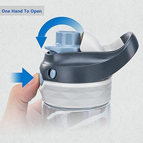Darenação de água cinza de 26 onças sem palha, BPA Free Wide Spout Smoks Prooft Handle Handle Transportado Easy Easy