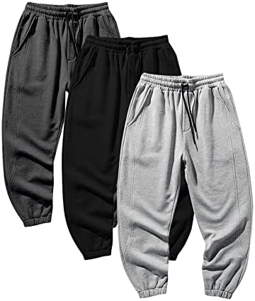Gorglitter masculino de 3 pacote de pacote atlético Casual Sorto de bolso de bolso calças de treino