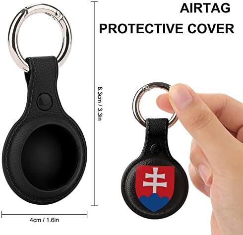 Brasão de braços da capa de caixa de proteção da Eslováquia para Airtags Secret Setent com os principais acessórios do anel