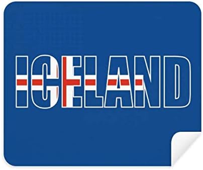 Islândia Country Nome da bandeira Limpeza de tela Cleaner 2pcs Camurça tecido