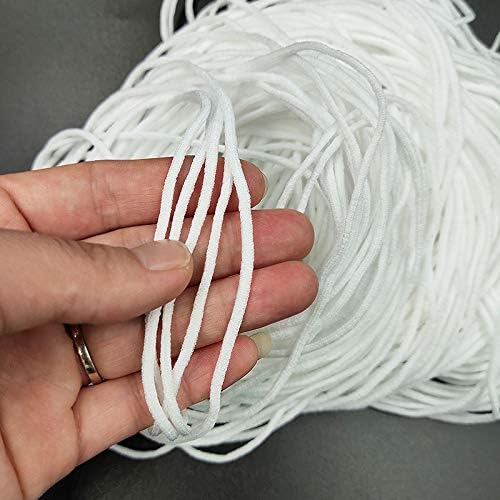 Marhashii 5-320 Yards 3mm White High Elastic Elastic Band Band de borracha plana Fita de corda esticada de corda esticada para
